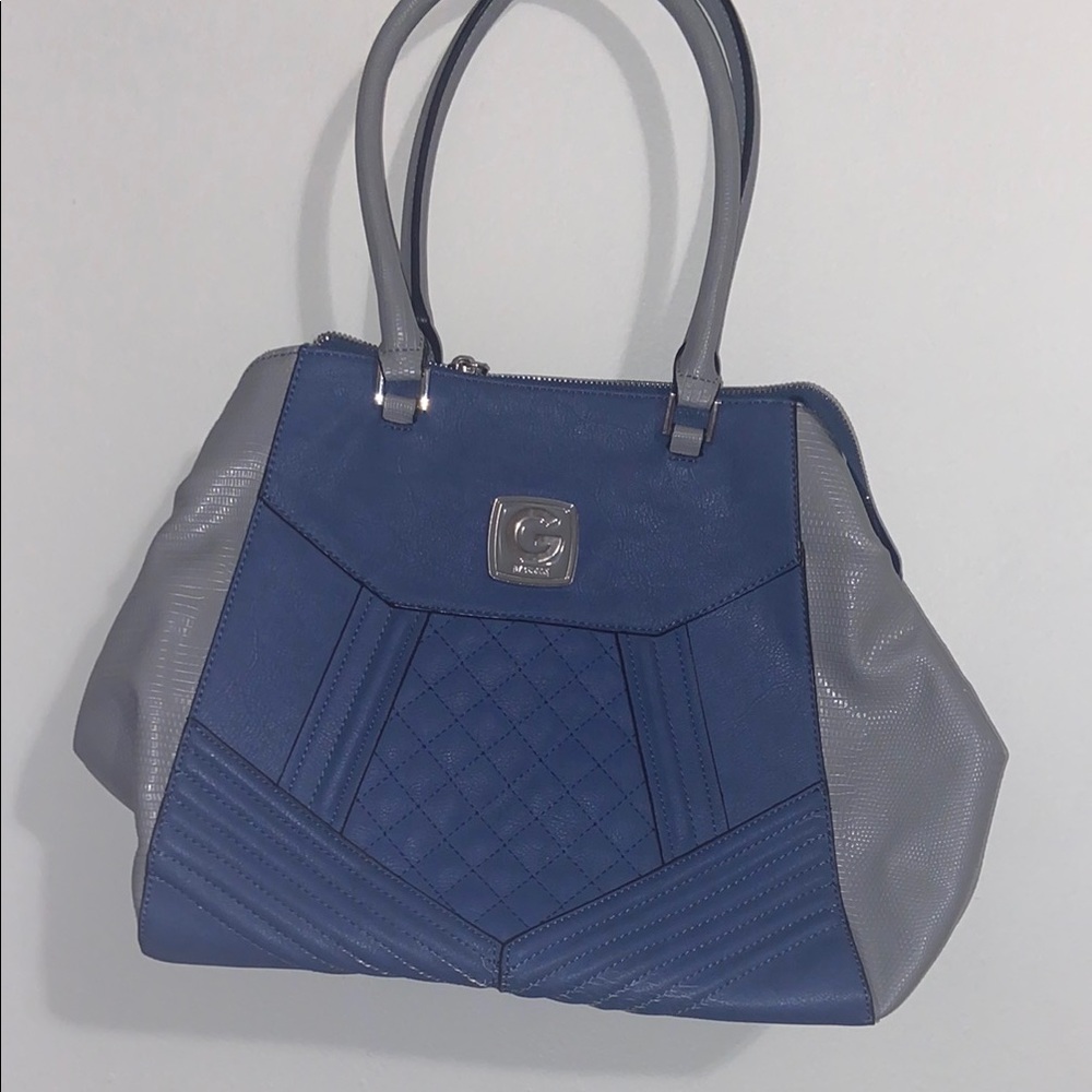 Stylish Blue and Gray Handbag